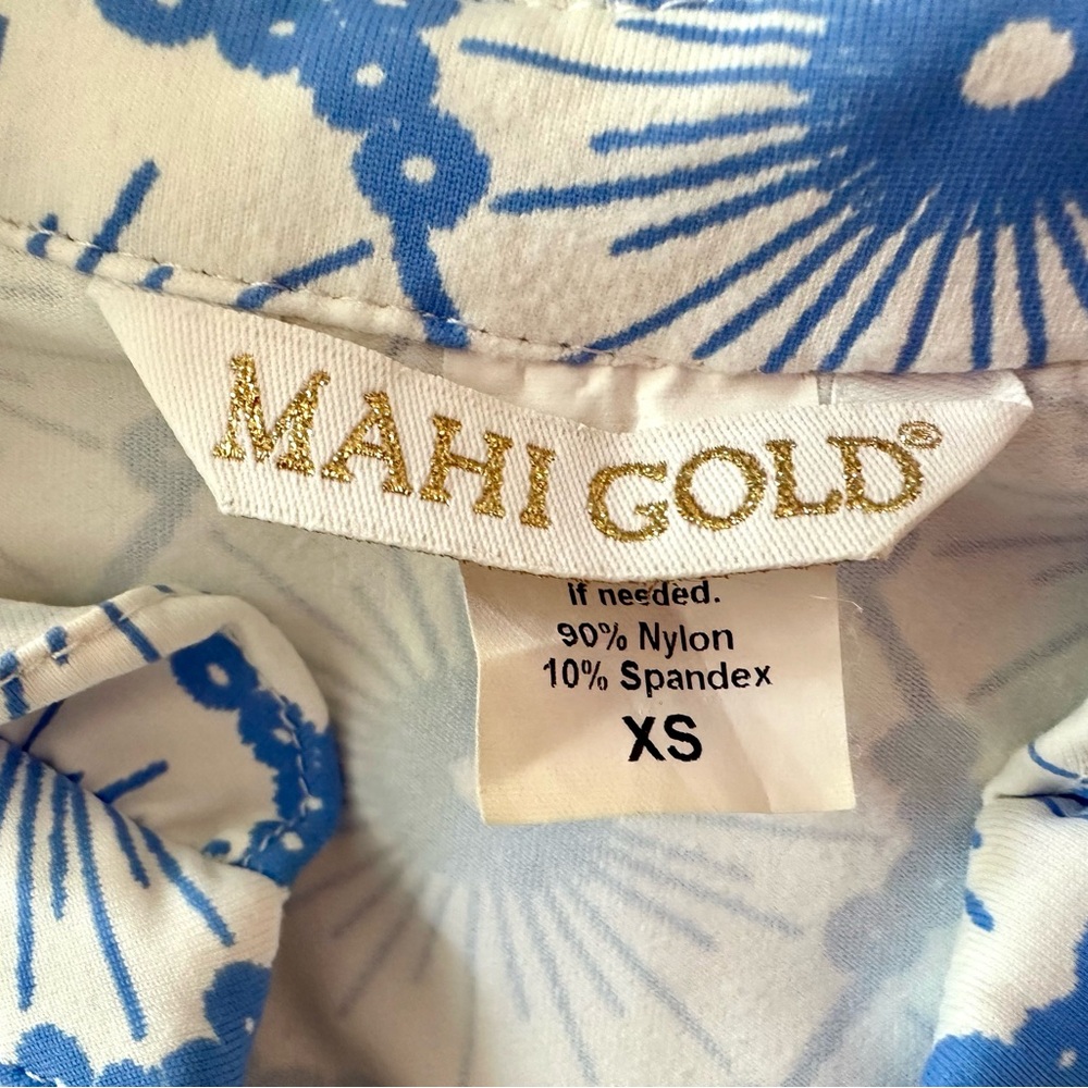 Mahi Gold - Blue Floral Sleeveless Lauren Dress, Size XS - Picture 9 of 11